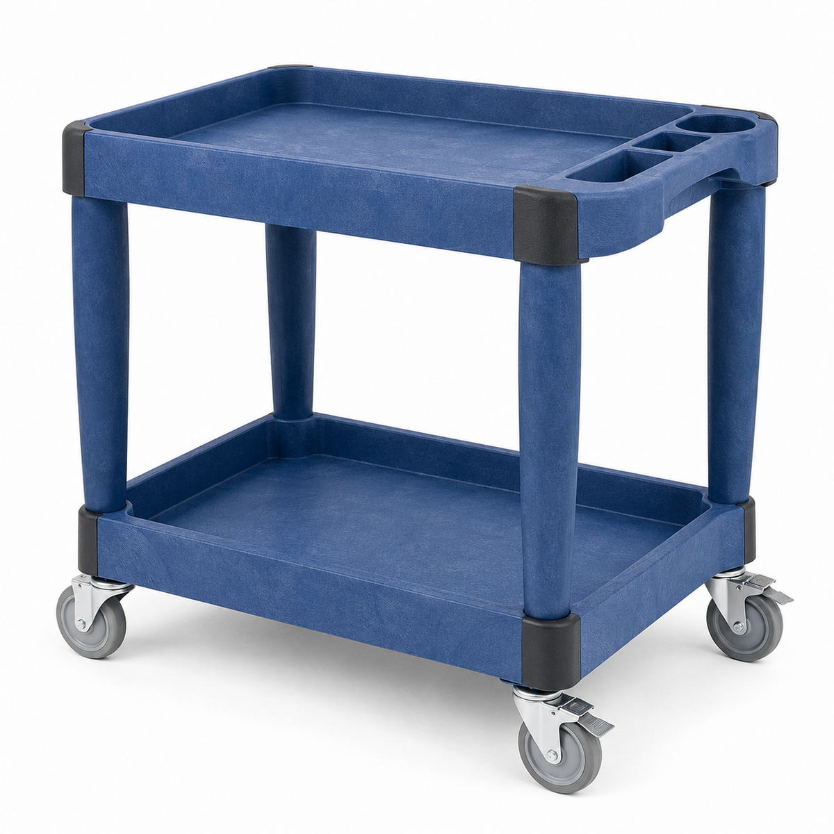 Heavy-Duty Two-Tier Utility Service Cart with Organizer