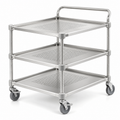 Three-Tier Stainless Steel Service Cart with Spill-Control Shelves