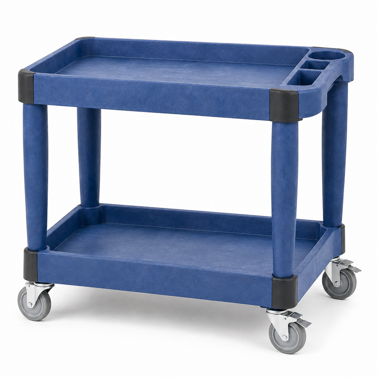 Heavy-Duty Two-Tier Utility Service Cart with Organizer