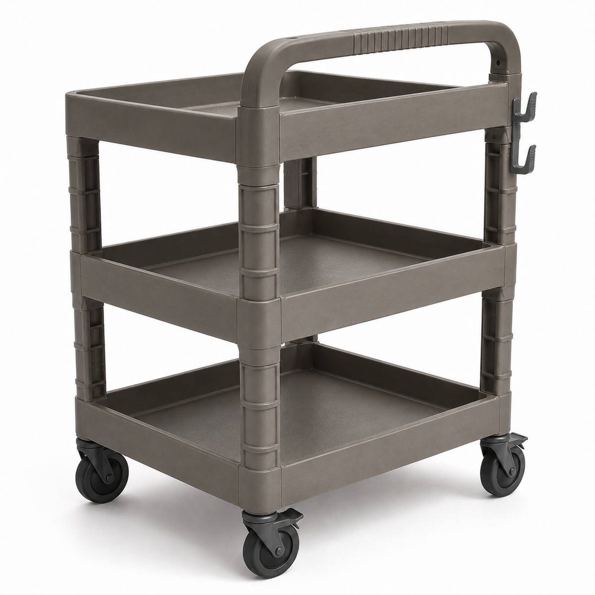 Heavy-Duty Three-Tier Workshop Utility Cart with Push Handle