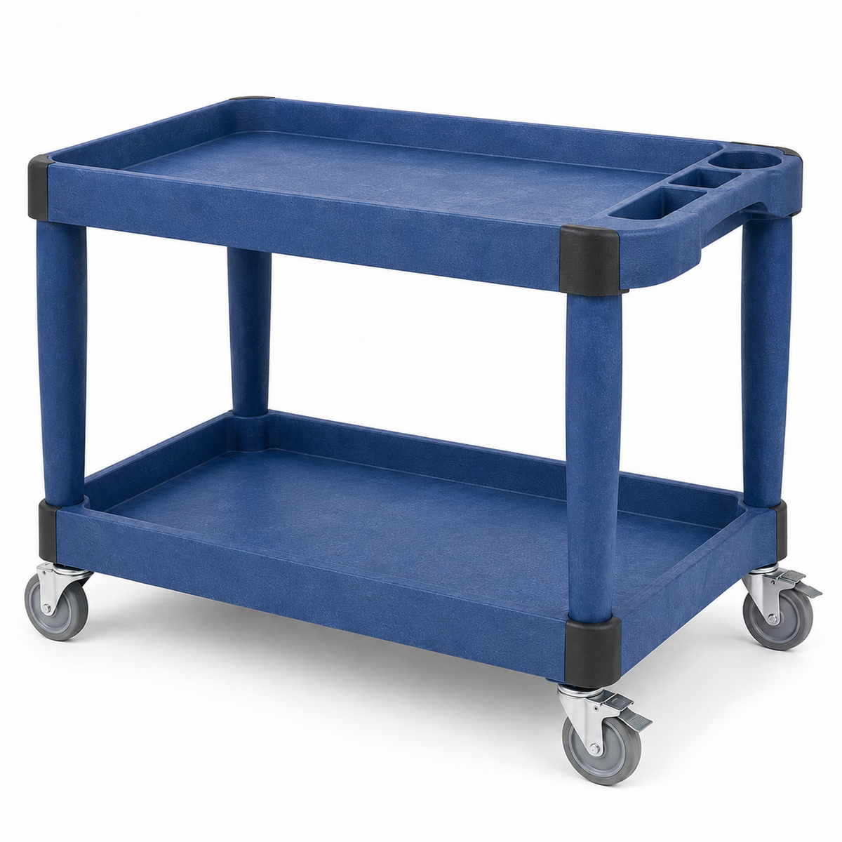 Heavy-Duty Two-Tier Utility Service Cart with Organizer