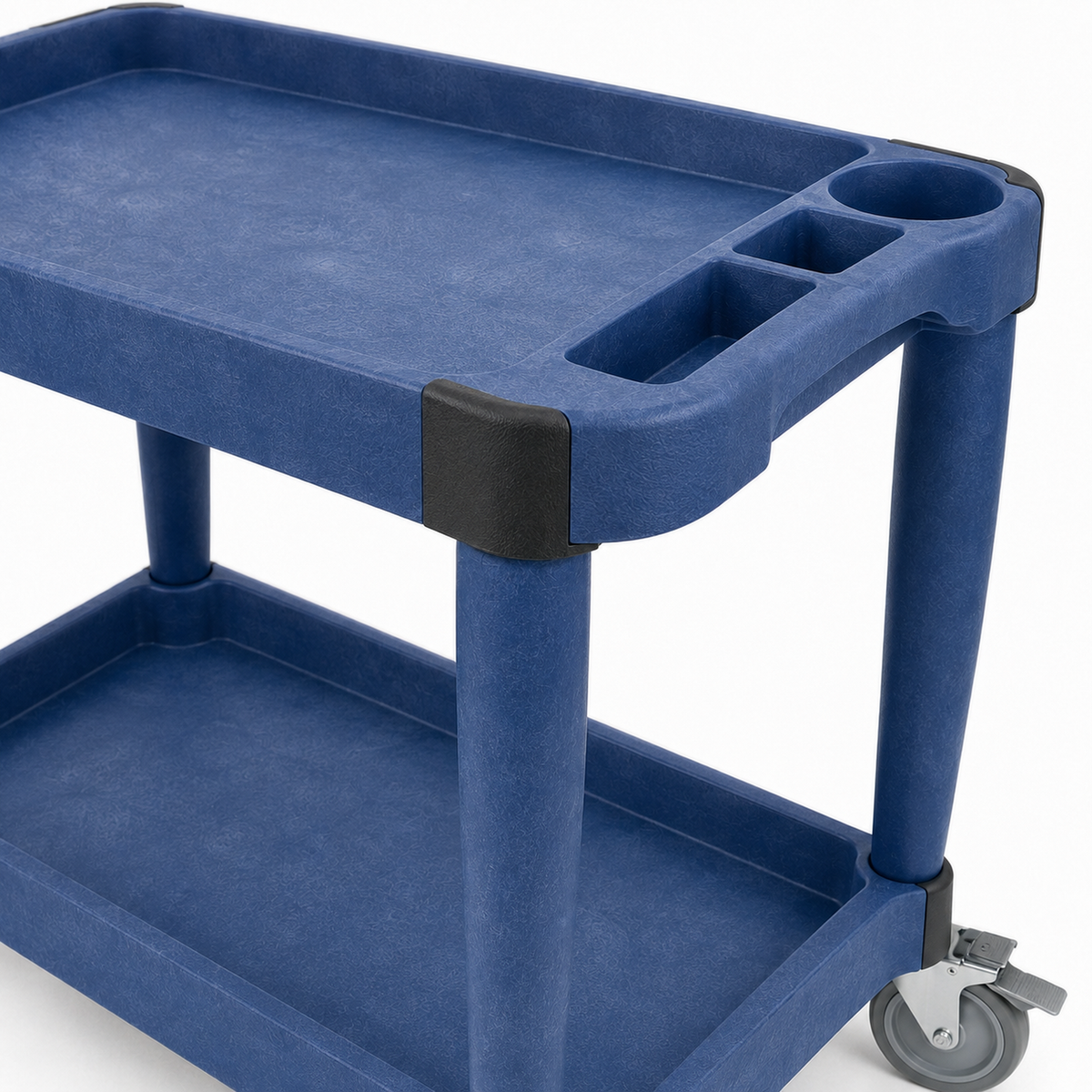 Heavy-Duty Two-Tier Utility Service Cart with Organizer