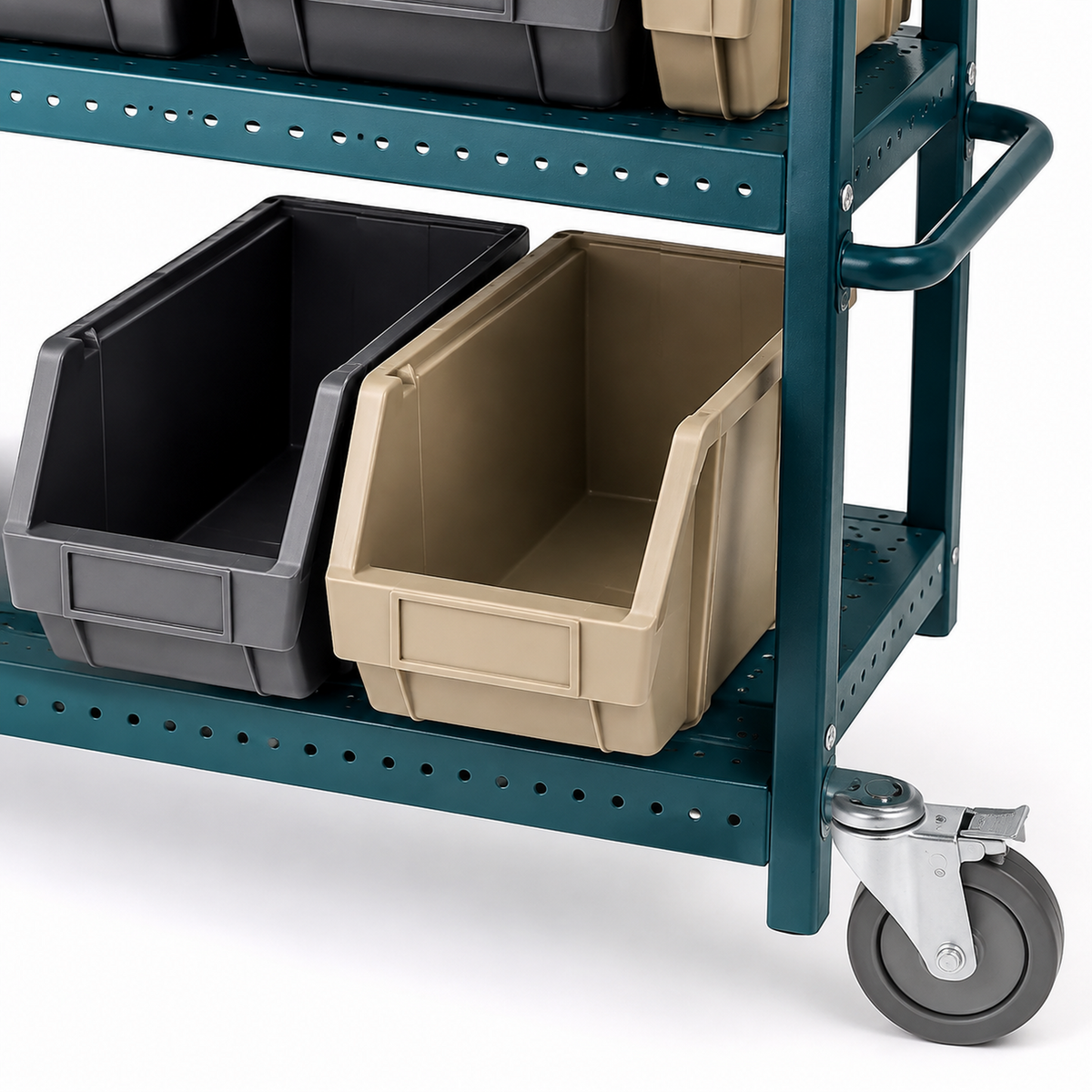 12-Bin Mobile Parts Organizer Cart with Locking Casters