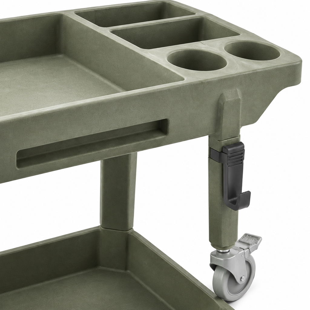 Compact Two-Level Detailing Cart with Tool Organizer